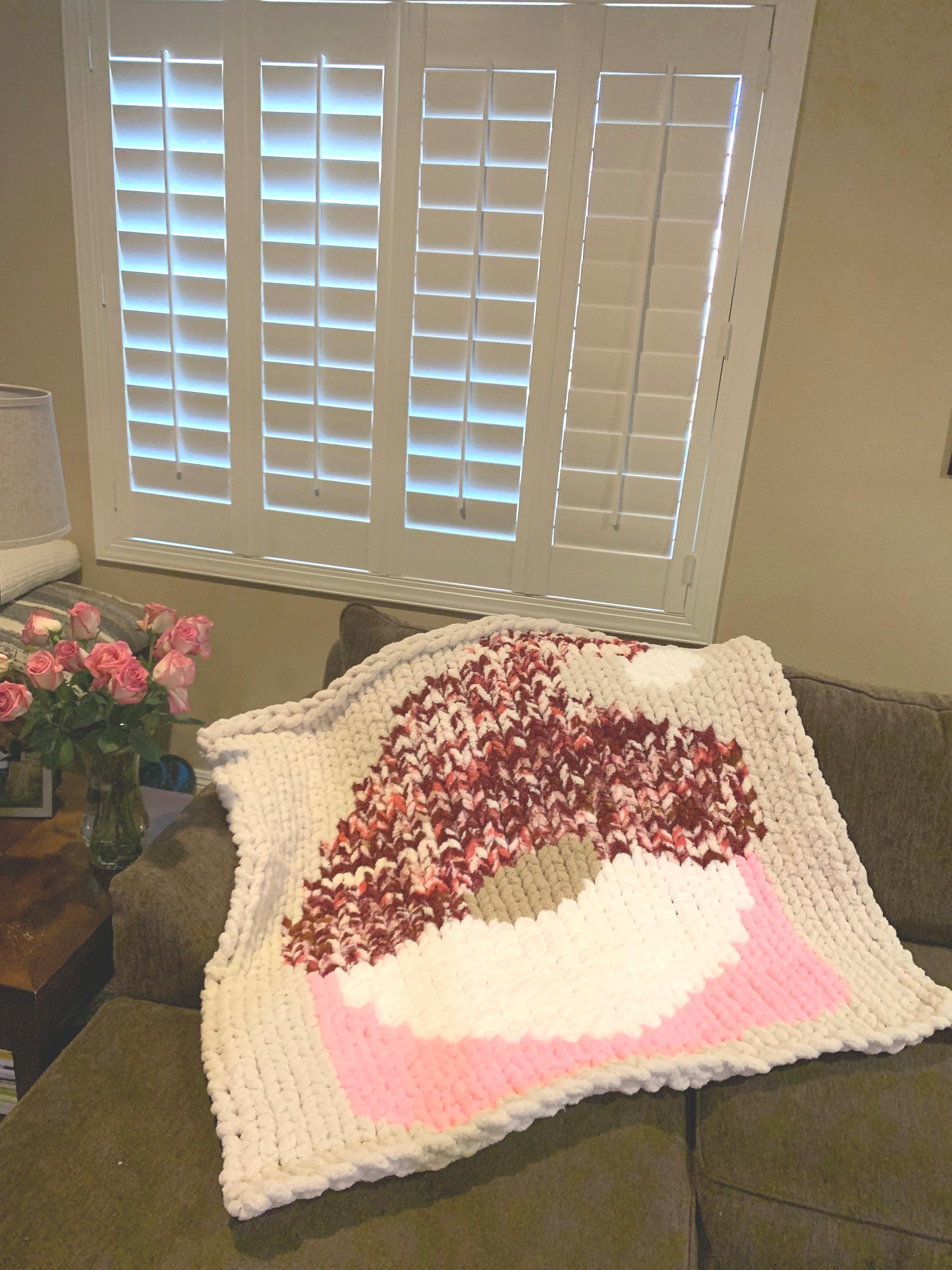 Gnome blanket gift soft cozy blanket hand knit