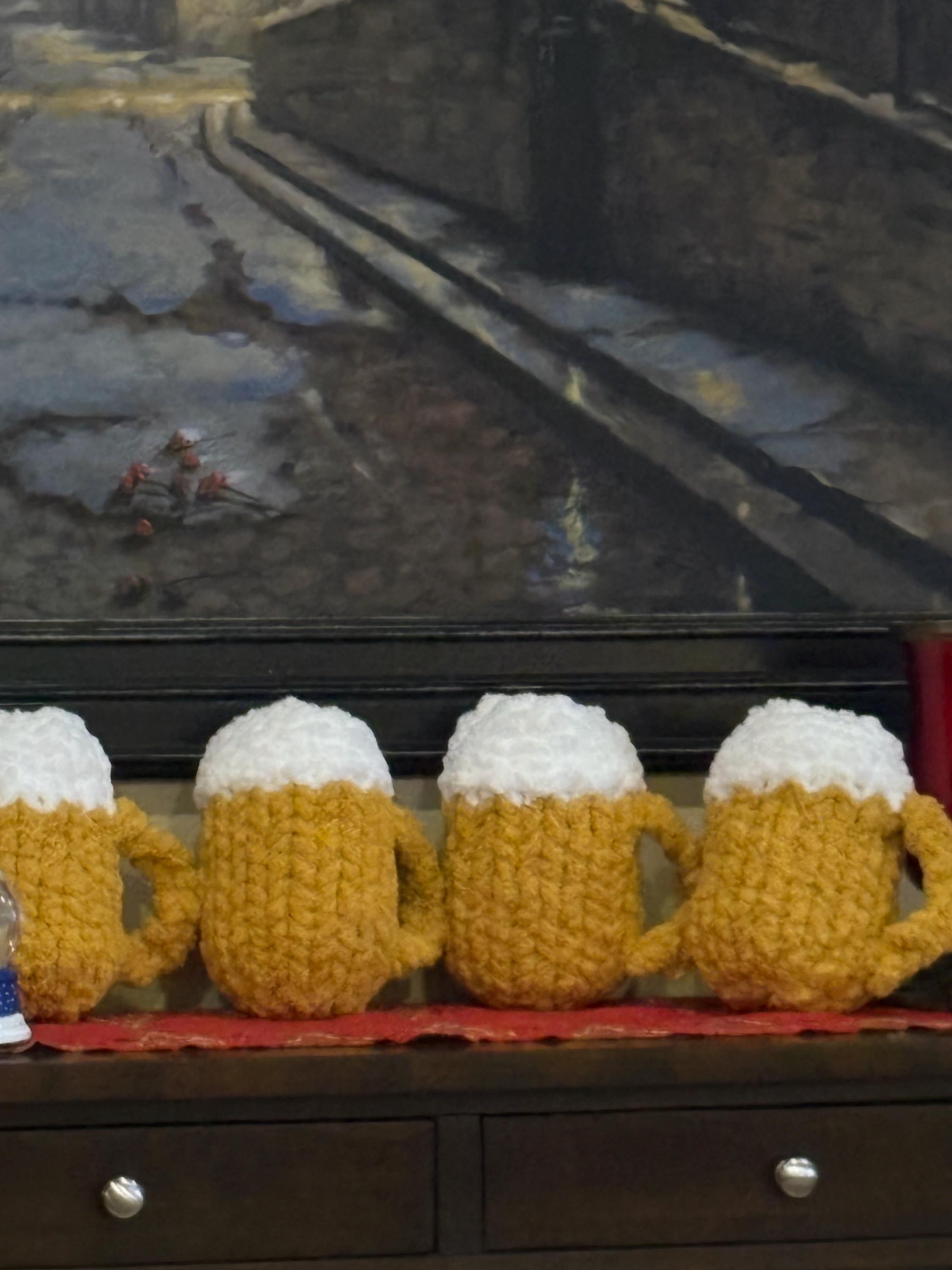 Beer mug plushie pillow