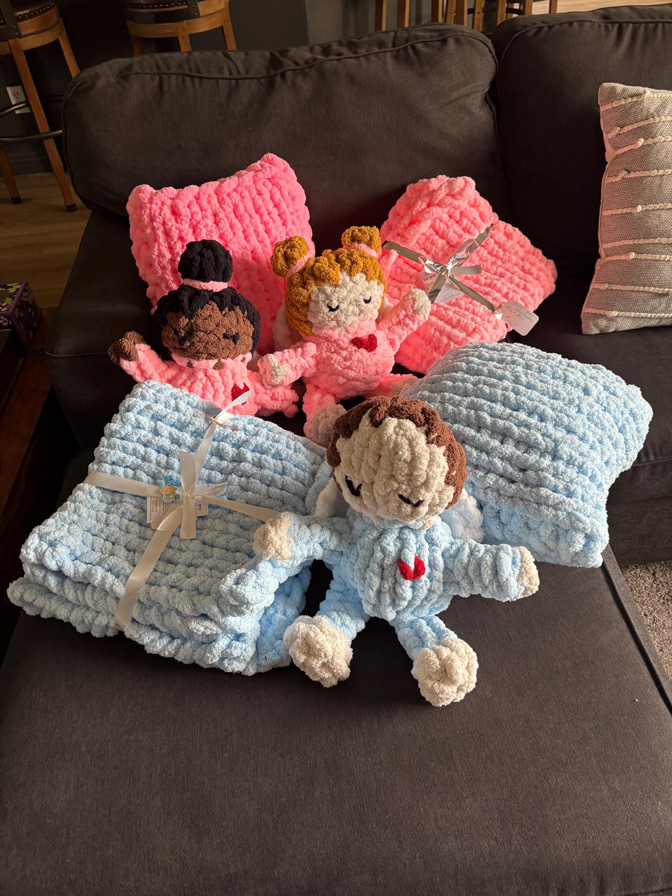 SET of angel hug plushie/ pillow/ baby blanket