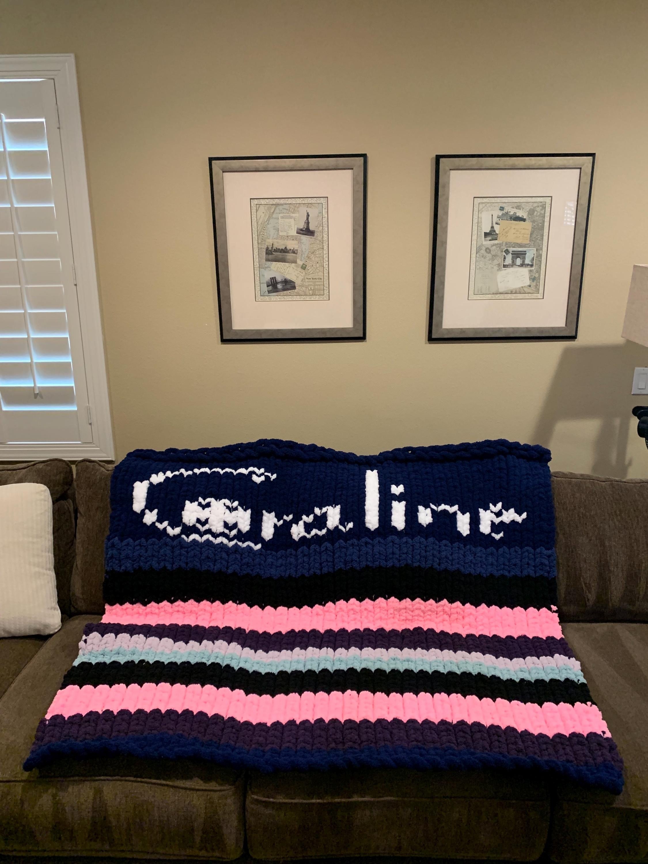 Coraline hand knit blanket