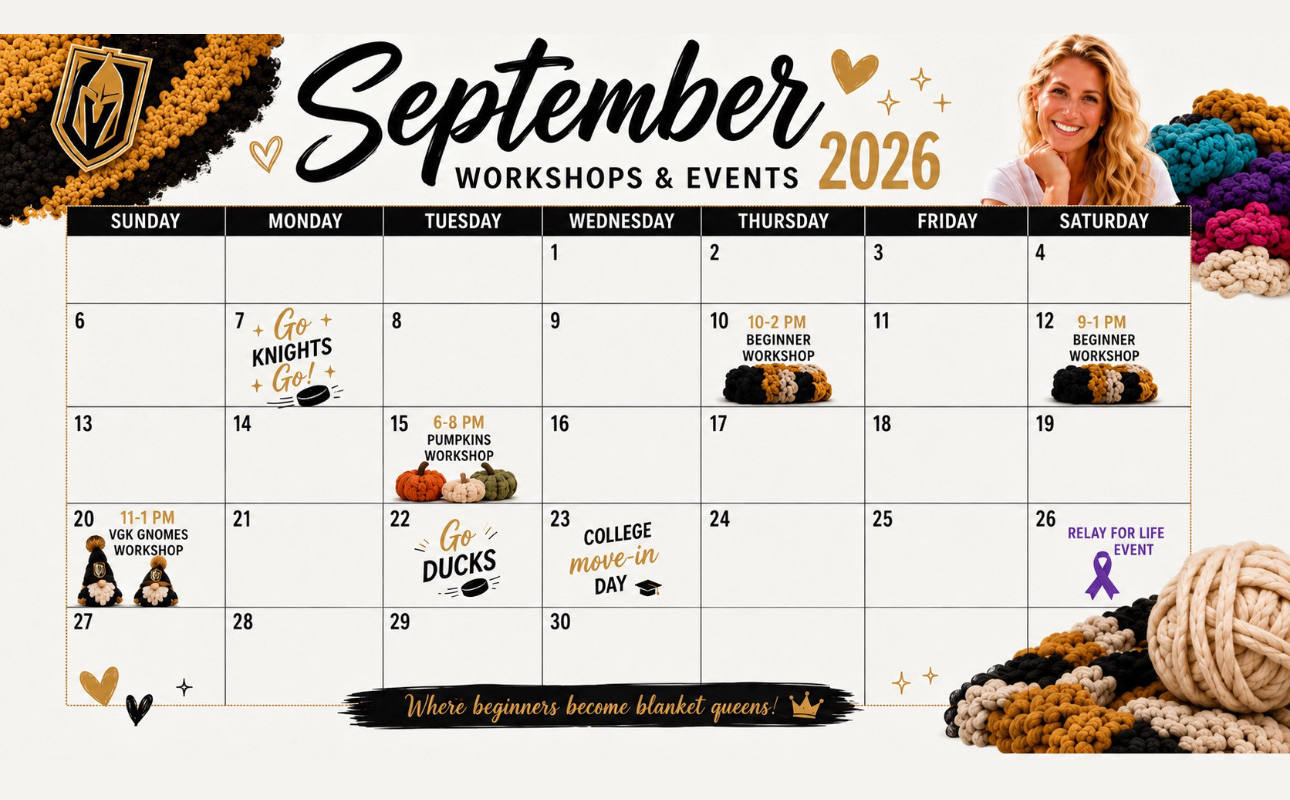 September 2026 Blanket Queen workshops and events calendar