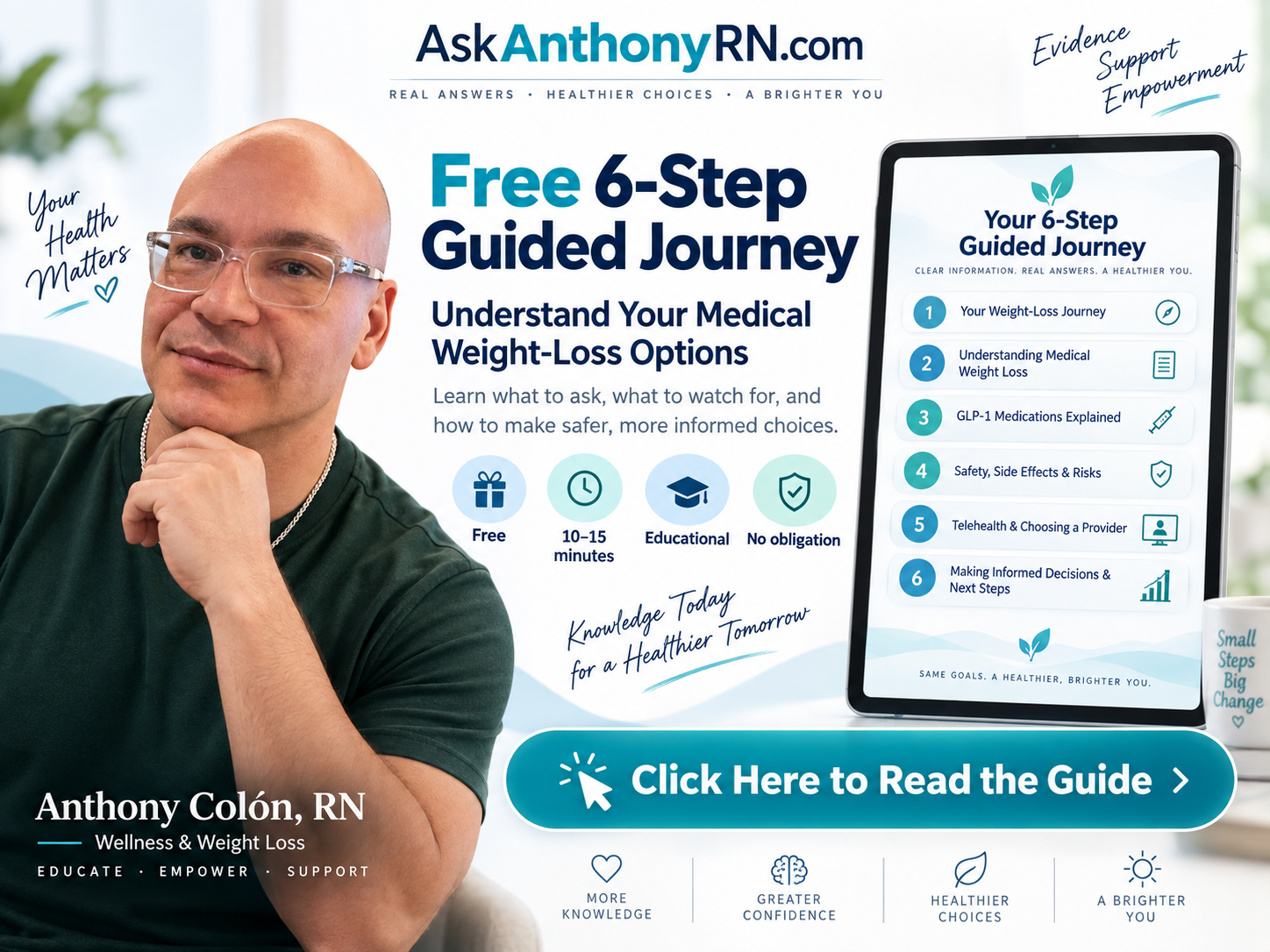 Free 6-Step Guided Journey, an educational guide to medical weight-loss options