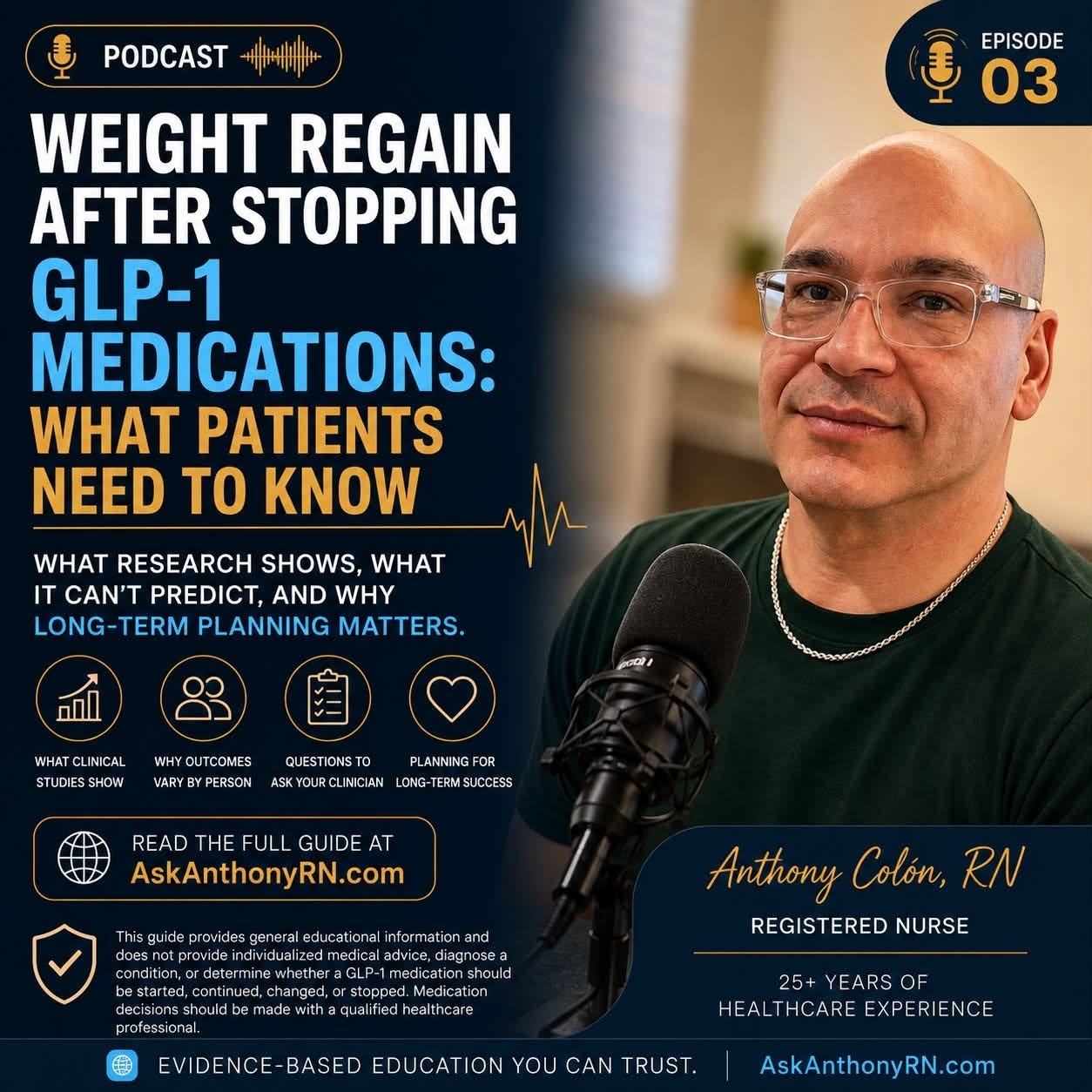 Podcast artwork about weight regain after stopping GLP-1 medications