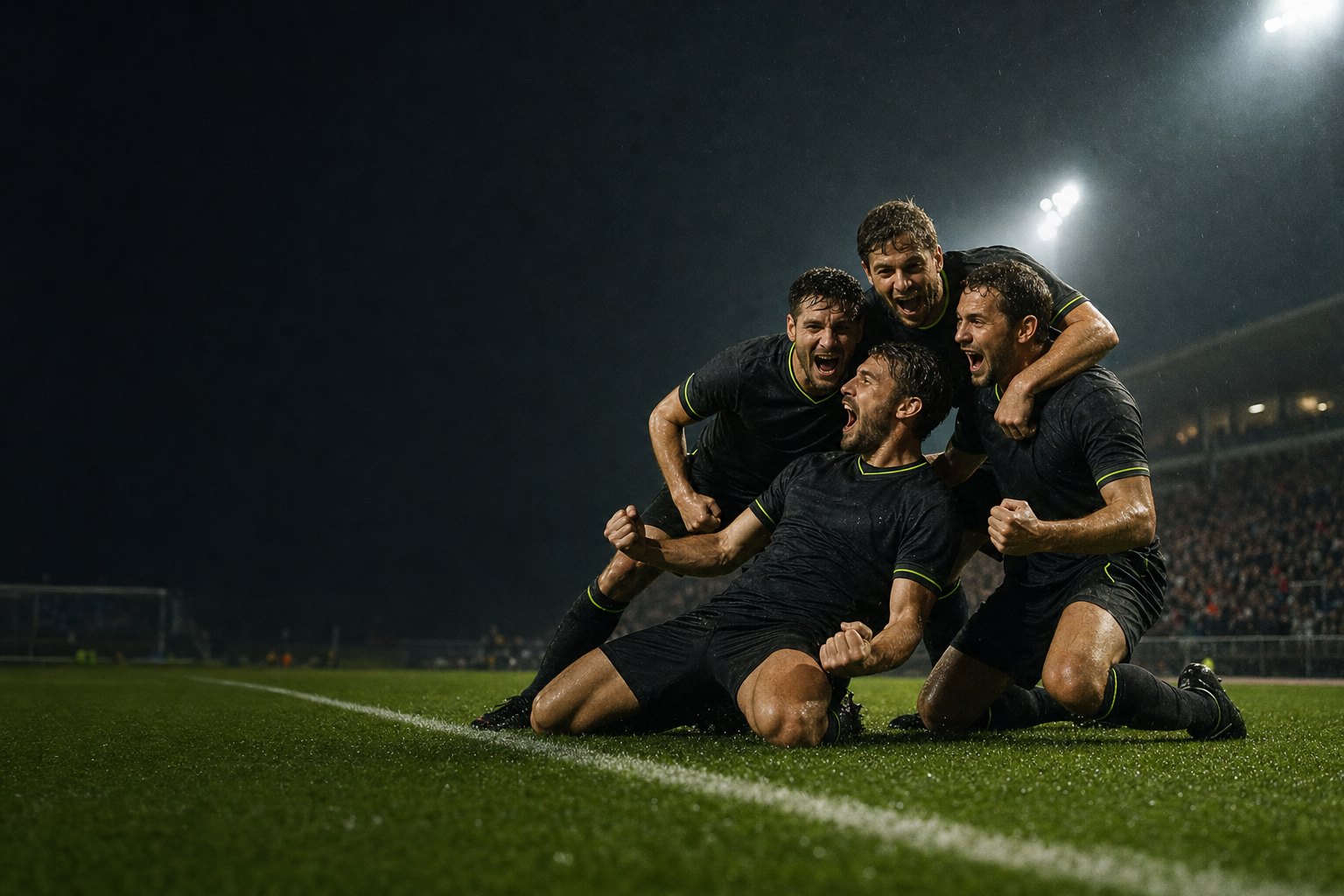 Illustrative soccer match celebration