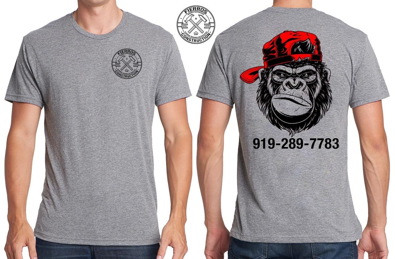 Custom gray shirt with large back print