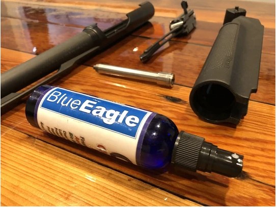Firearm on a workbench before routine maintenance