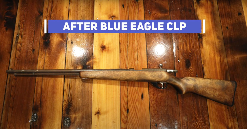 Clean firearm components arranged on a protected workbench
