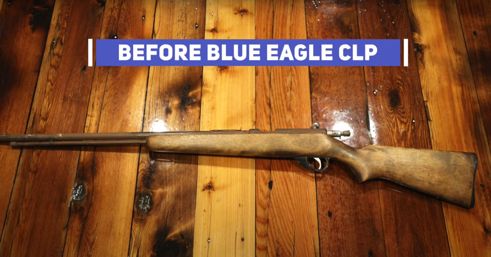 Firearm on a bench before routine cleaning