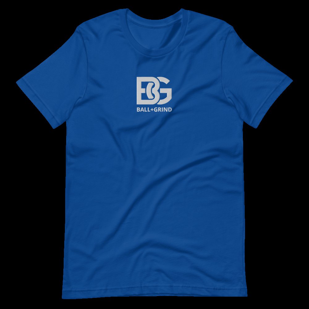 BALL+GRIND - BG (White) Stitched Short-Sleeve Unisex