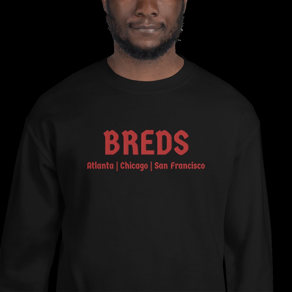 BALL+GRIND - BREDS Black/Red Crewneck Unisex Sweatshirt