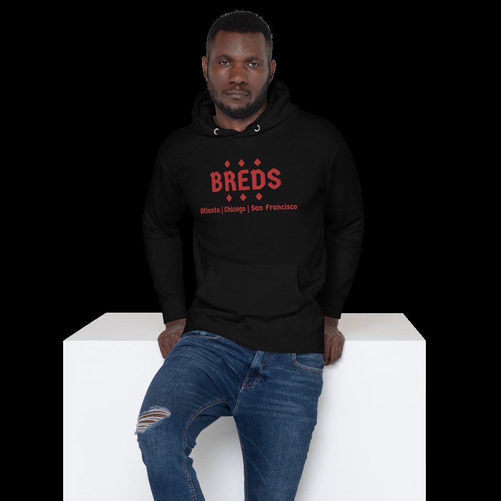 BALL+GRIND - The BREDS Black/Red Diamond Unisex Hoodie