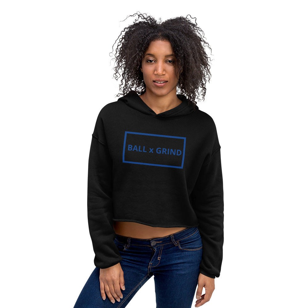 Ball+Grind - Black and Blue Women's Crop Hoodie