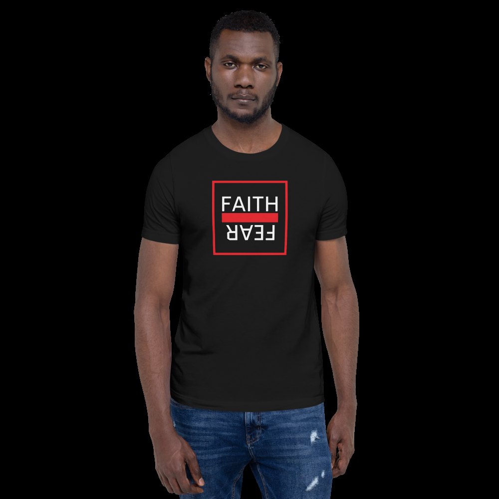 Ball+Grind - "FAITH OVER FEAR" Black/Red/White Short-Sleeve Unisex T-Shirt