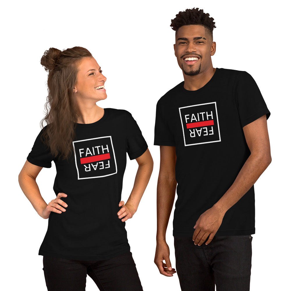 Ball+Grind - "FAITH OVER FEAR" Black/Red/White Short-Sleeve Unisex T-Shirt