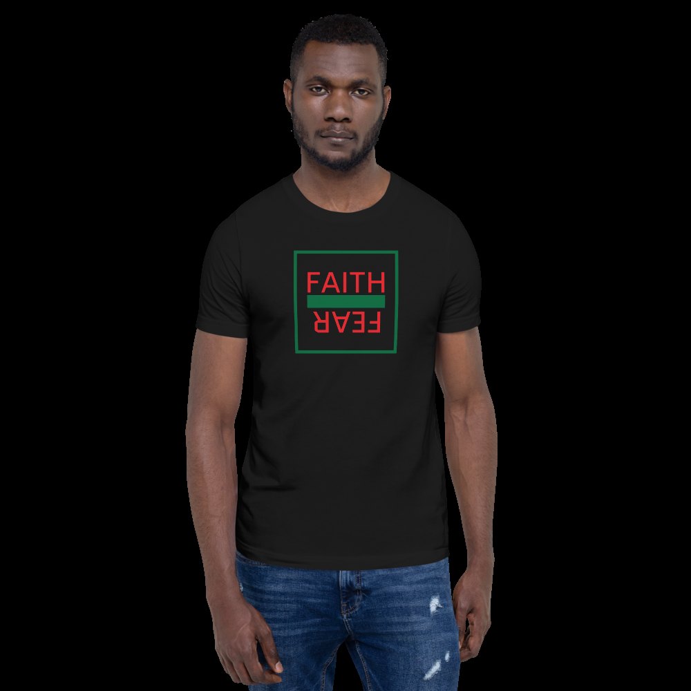 Ball+Grind - "FAITH OVER FEAR" Green/Black/Red Short-Sleeve Unisex T-Shirt