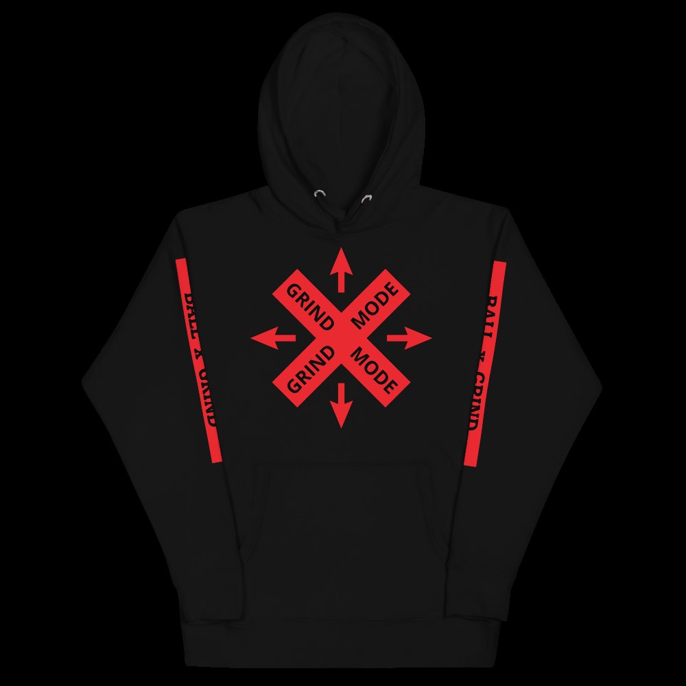BALL+GRIND - GRIND MODE (BLACK/RED) Unisex Hoodie