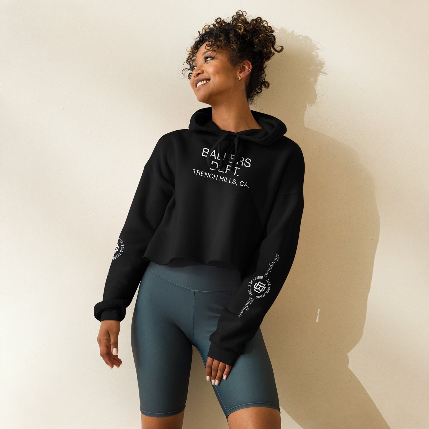 BALLERS DEPT. CHAMPIONS CLUBHOUSE TRENCH HILLS Crop Hoodie