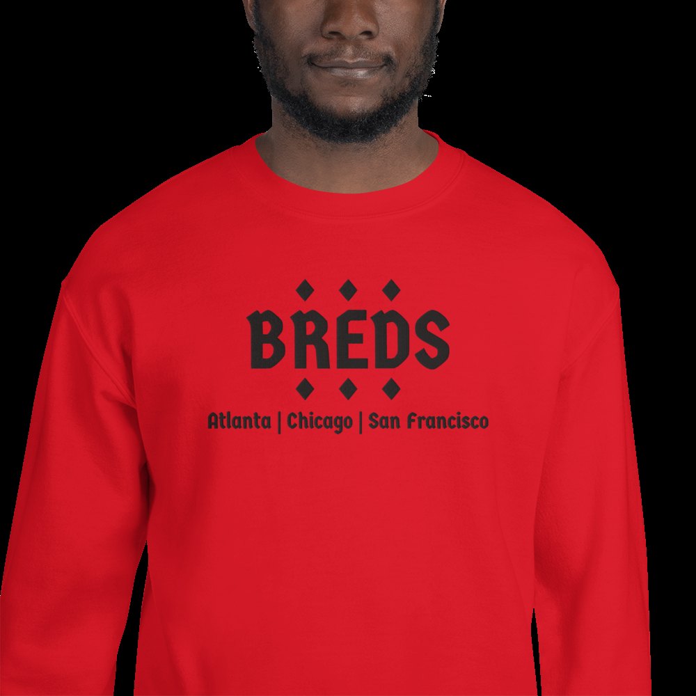 BREDS - The BREDS Diamond Atl, Chi, SF,  RED Crew Neck Sweatshirt