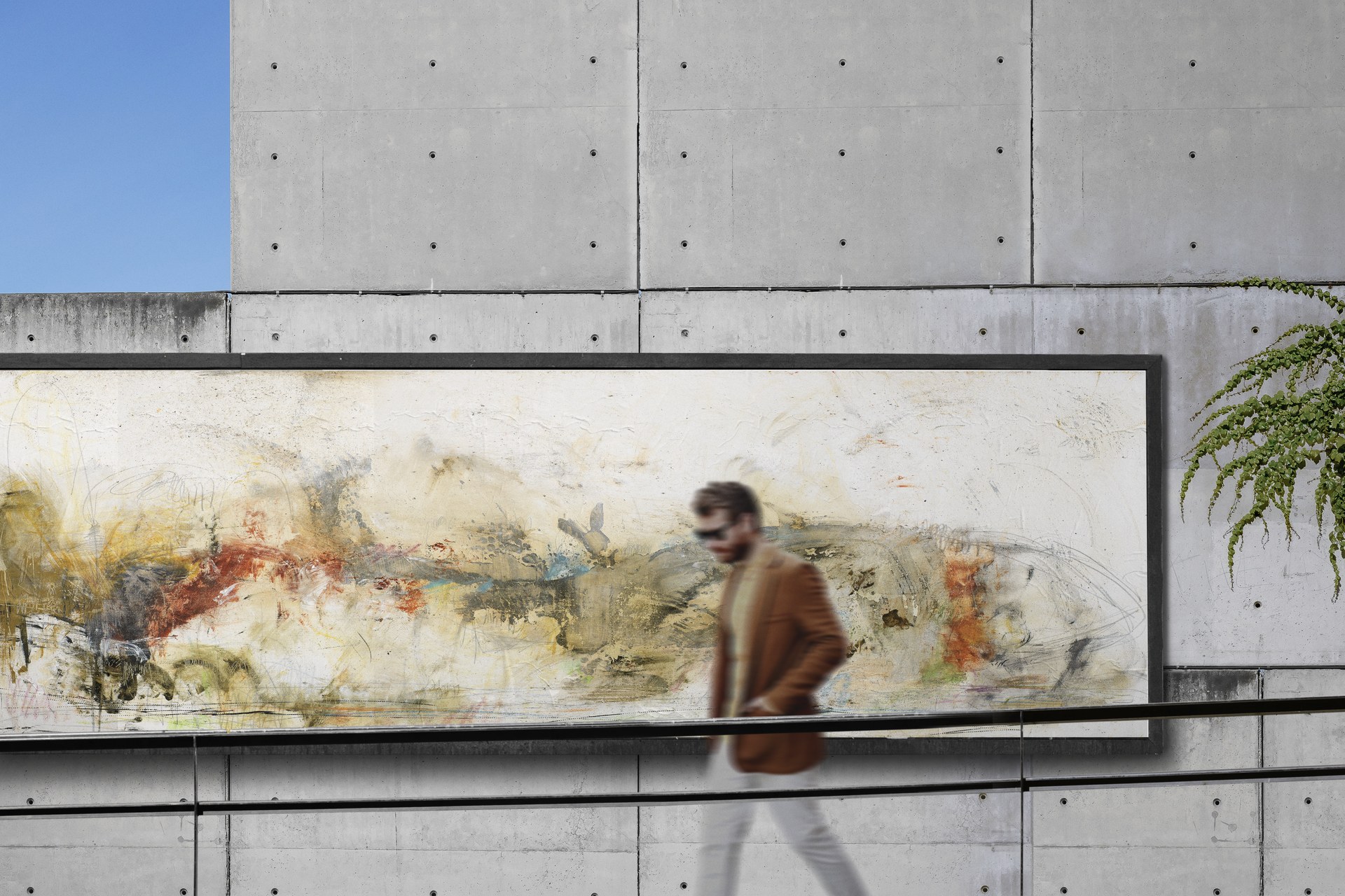 Michel Keck artwork displayed as a large-scale public wall installation