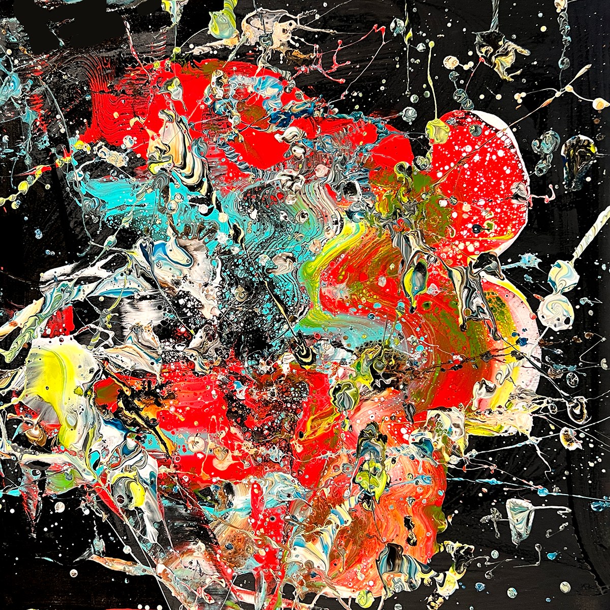 False Flags original abstract painting by Michel Keck