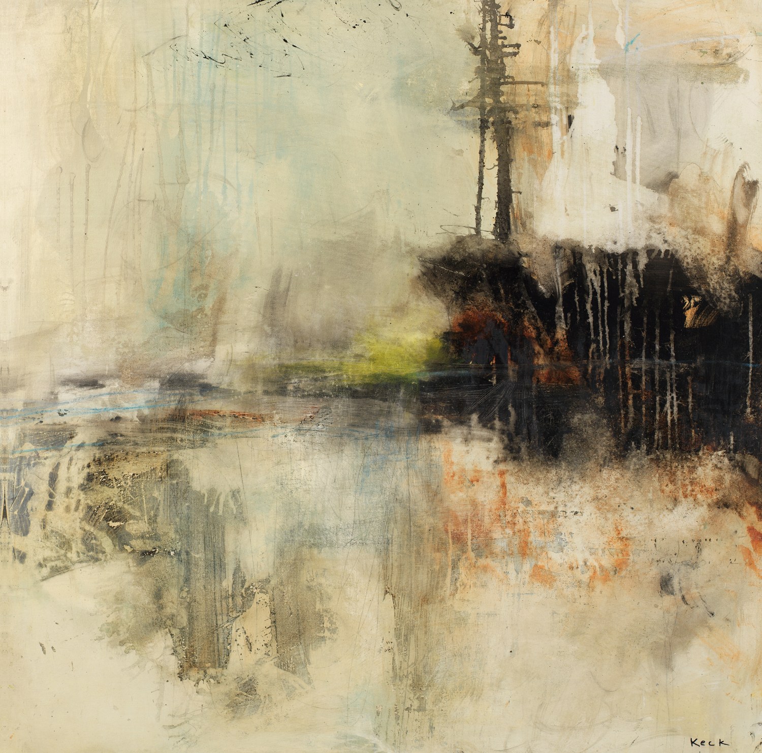 Michel Keck moody organic abstract painting