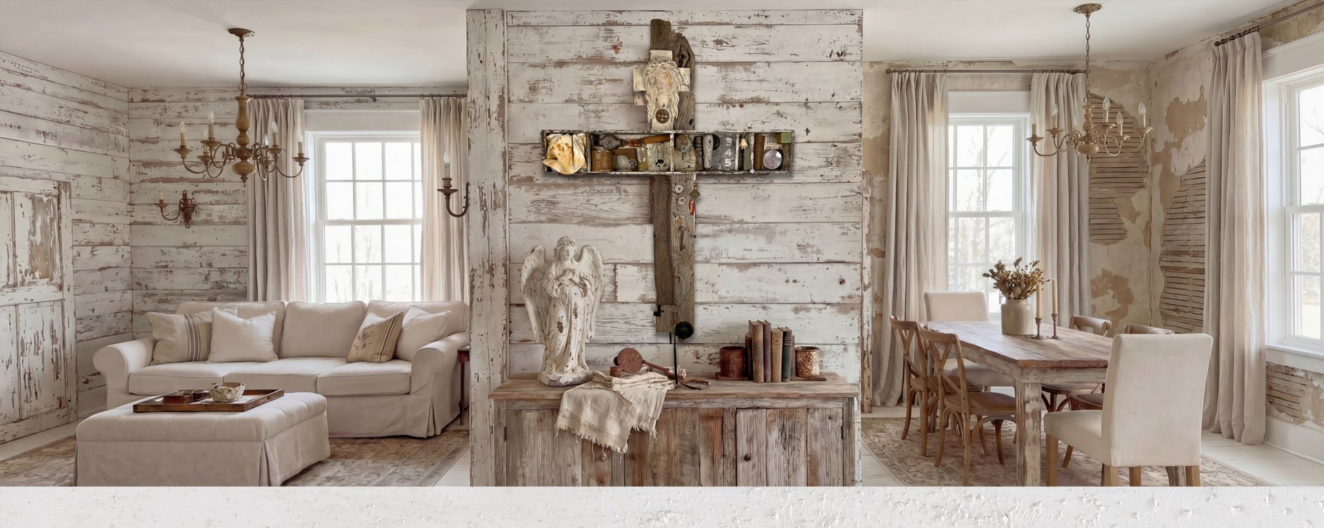 Michel Keck cross assemblage installed in an interior
