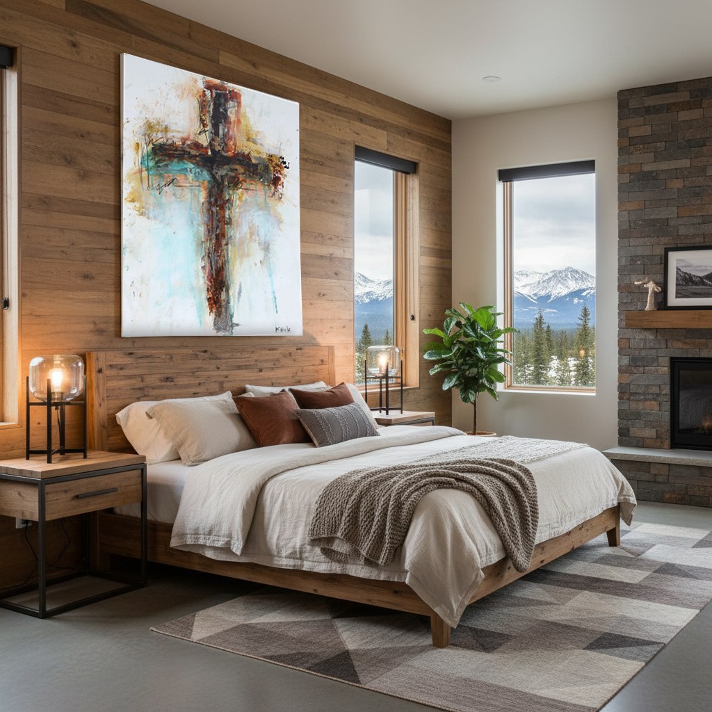 #CA218 - CROSS ART by Michel Keck installed in a real interior