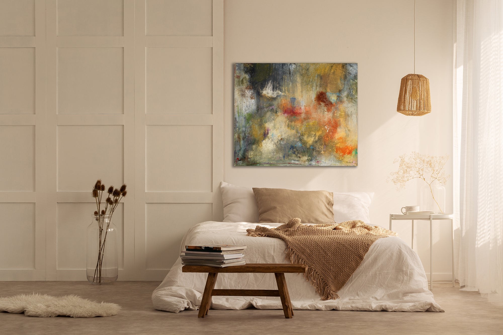 COME HELL OR HIGH WATER by Michel Keck installed in a real interior