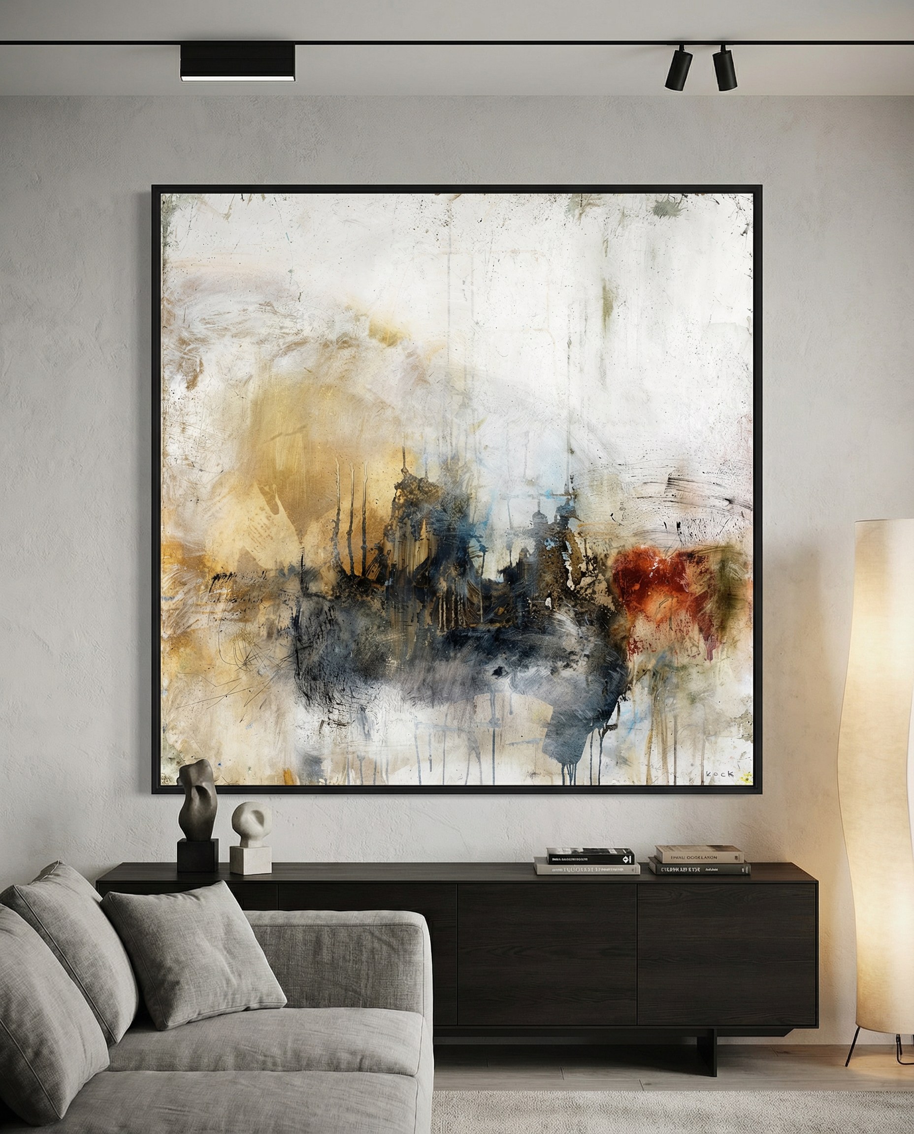 I Don't Want To Hear It (floater frame) by Michel Keck installed in a real interior