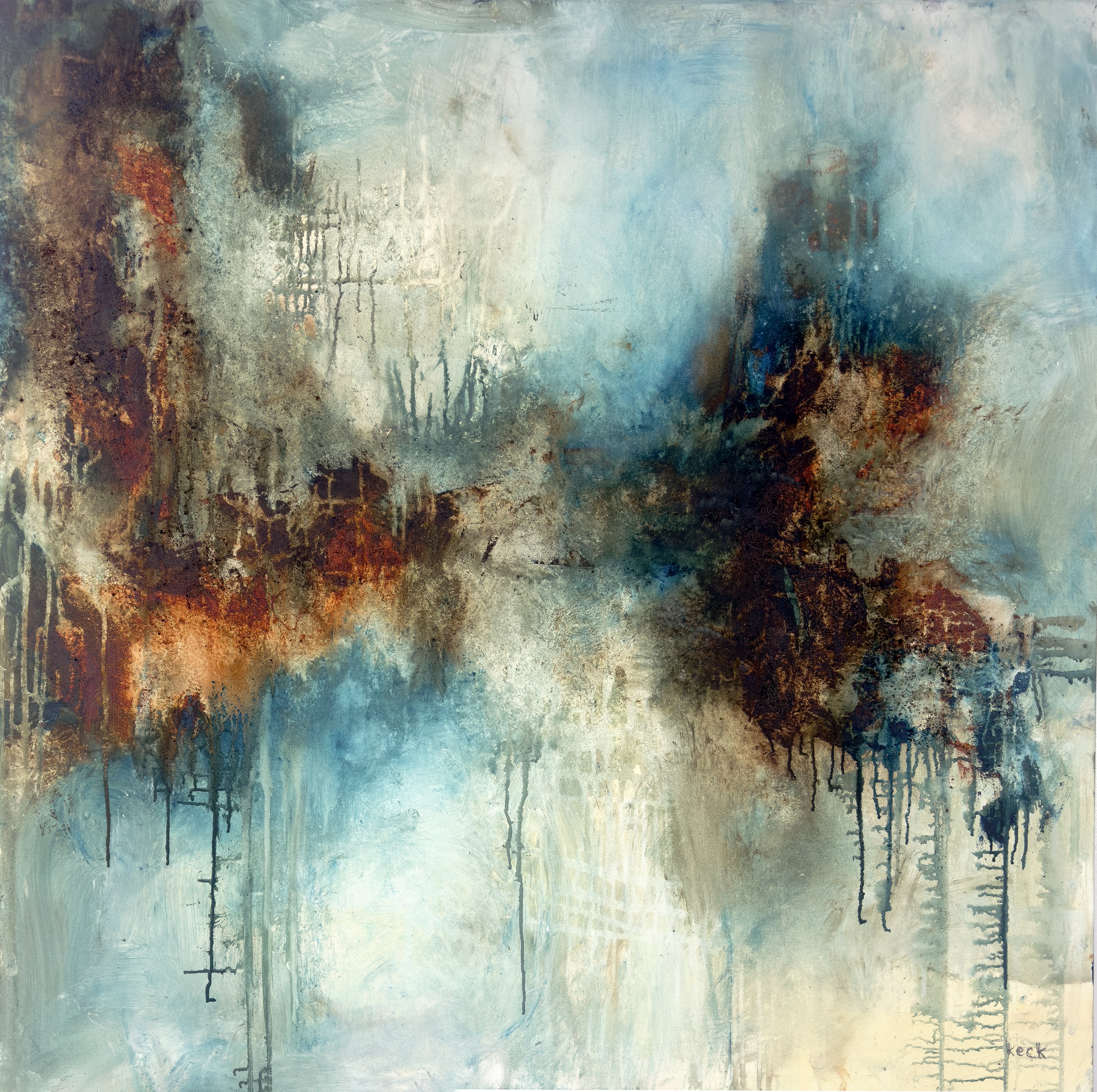 Nothing Comes Easy original abstract painting by Michel Keck