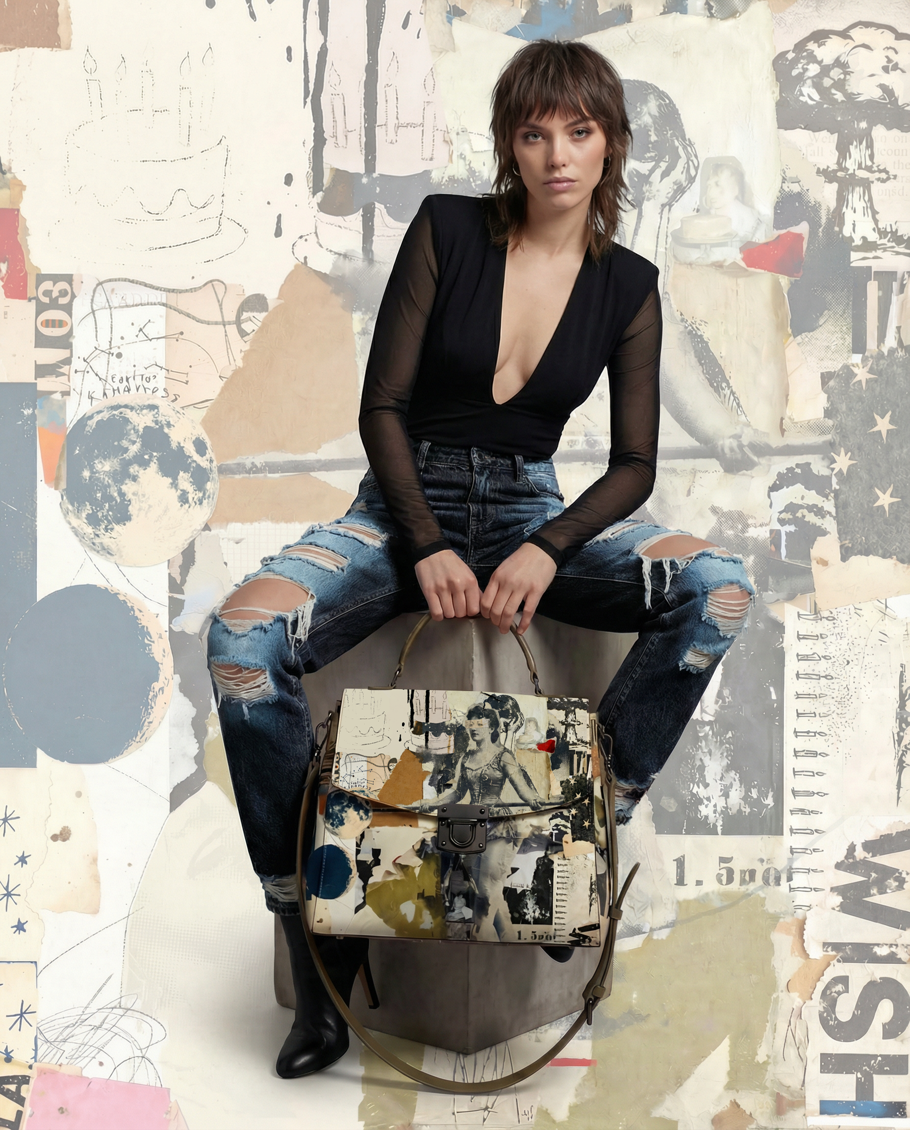 Michel Keck artwork on a handbag