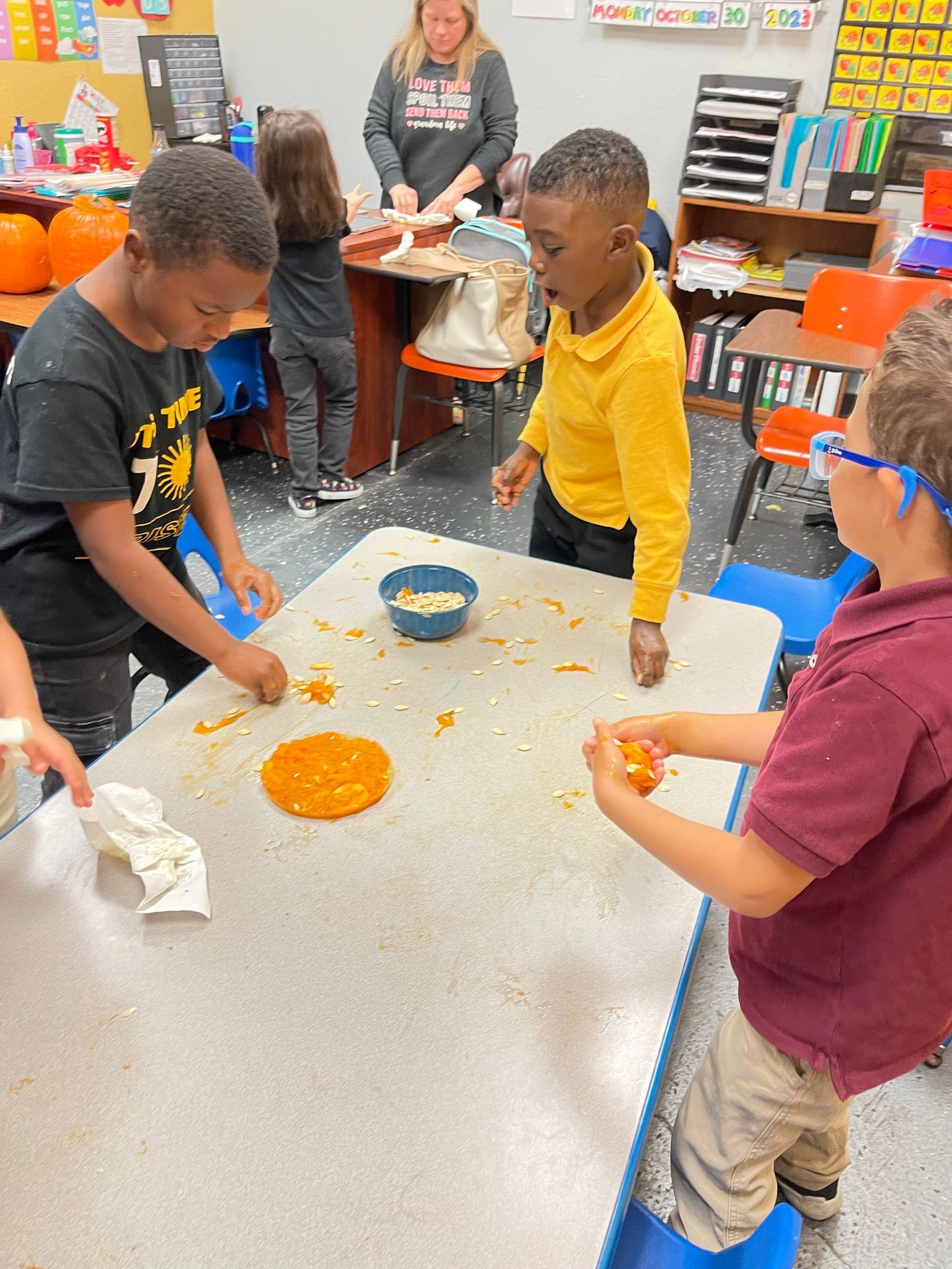 Young J.W. Reed Christian Academy students in a classroom activity