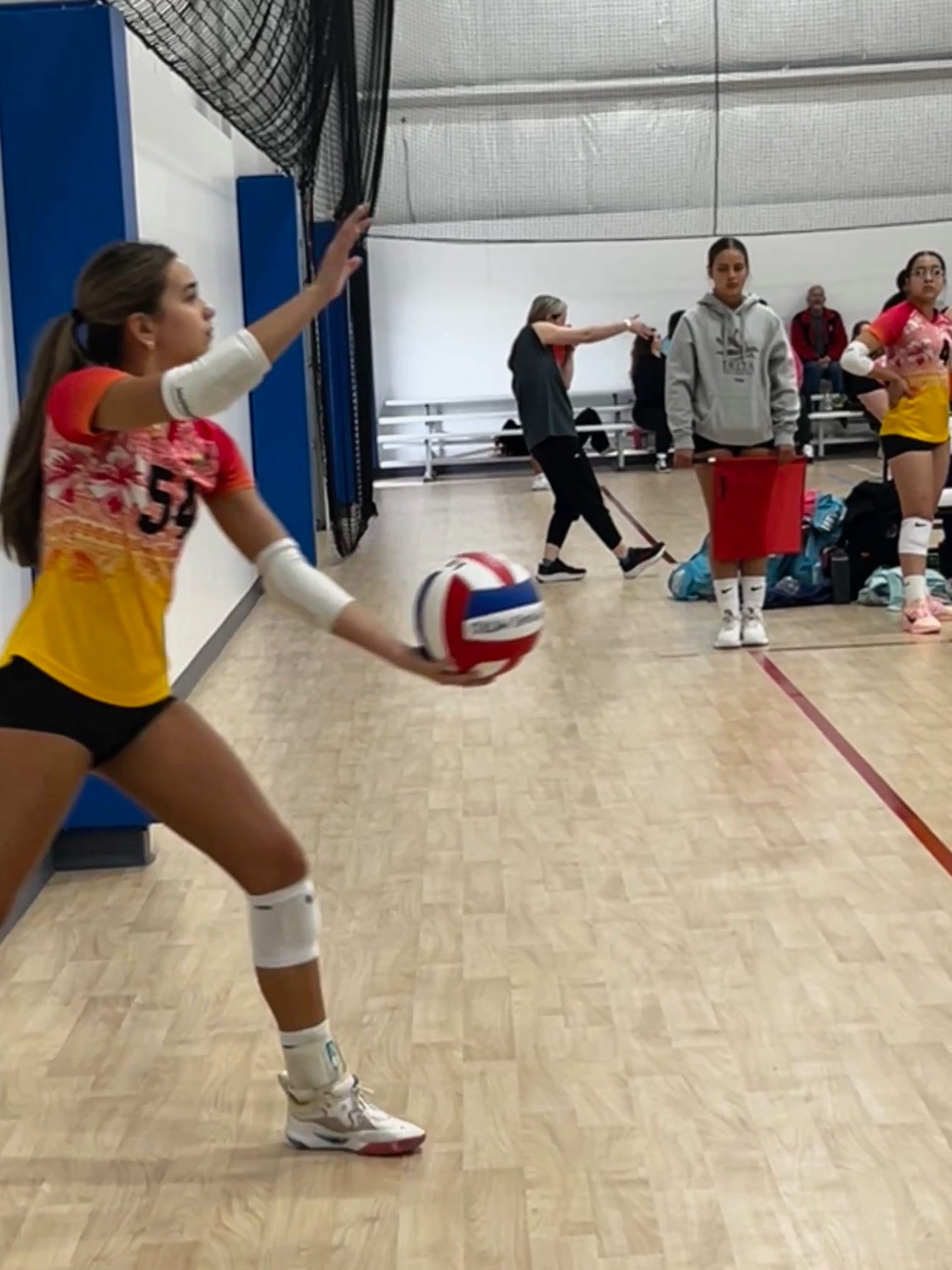 Club IMUA Volleyball athlete in a ready position during practice