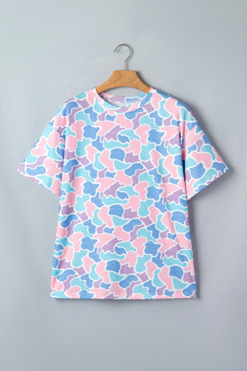 Camo Preppy Tunic Top detail