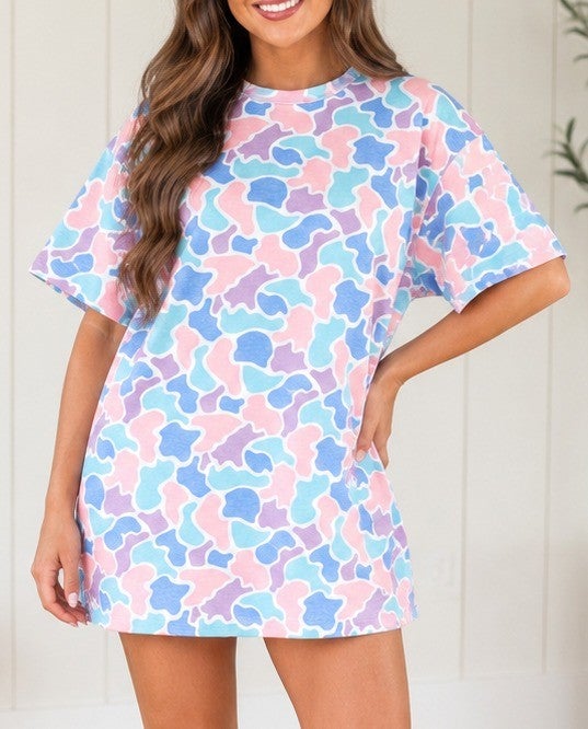Camo Preppy Tunic Top