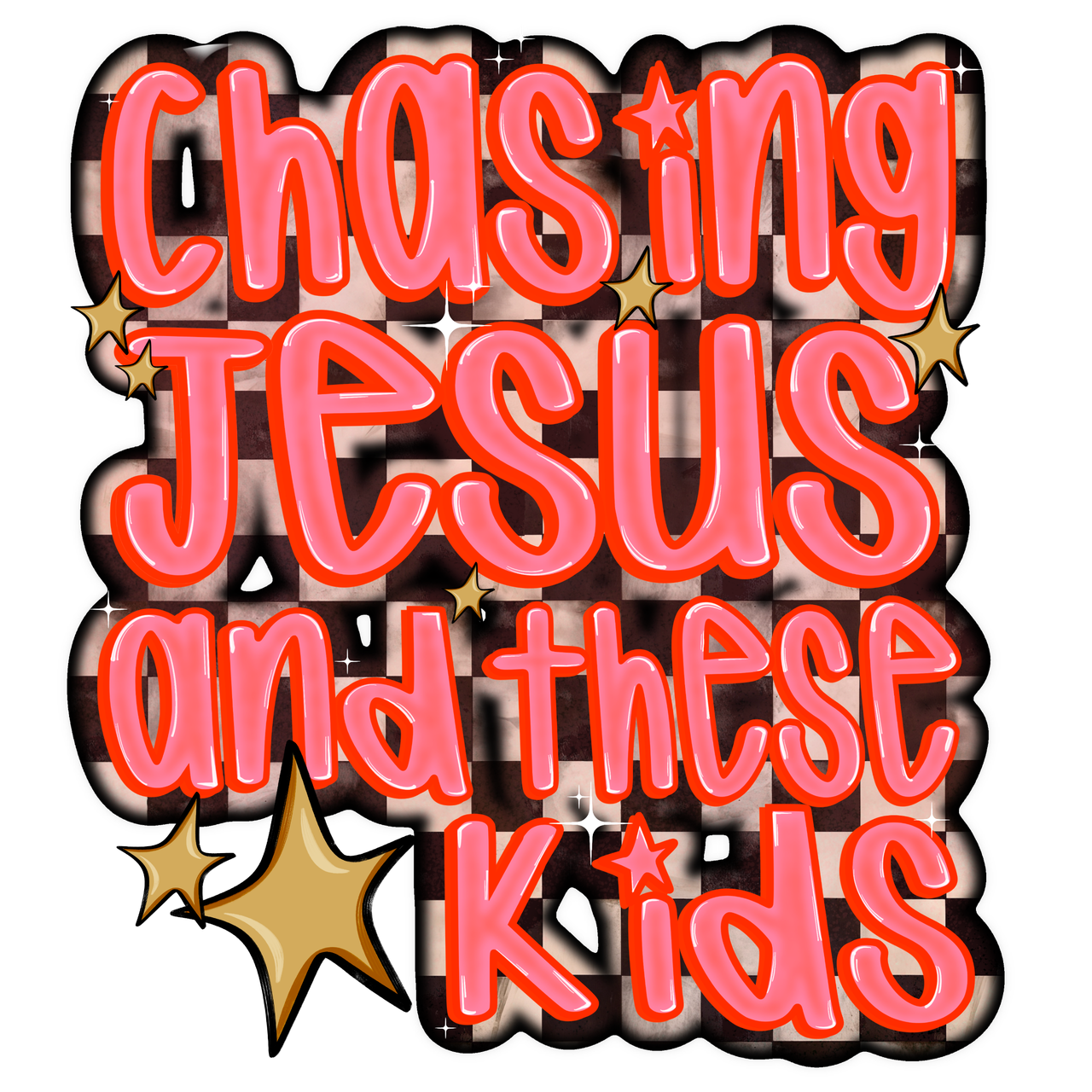Chasing Jesus and these kids Tee detail