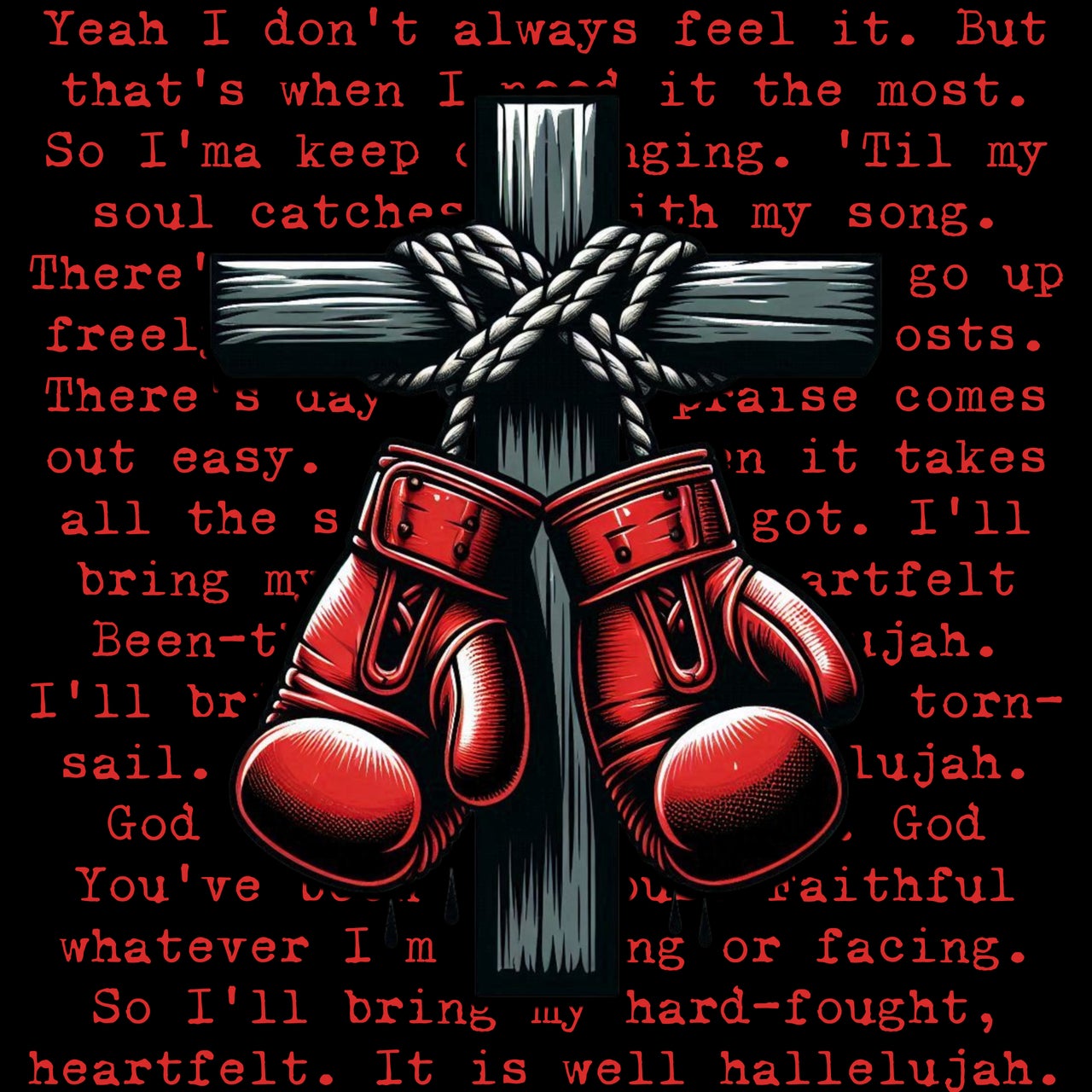 Hard fought Hallelujah Tee detail