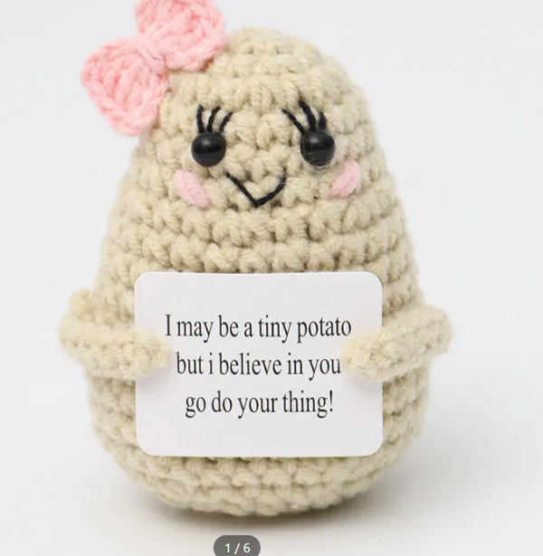Positive Crochet Desk Sitters detail