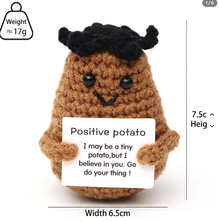 Positive Crochet Desk Sitters detail