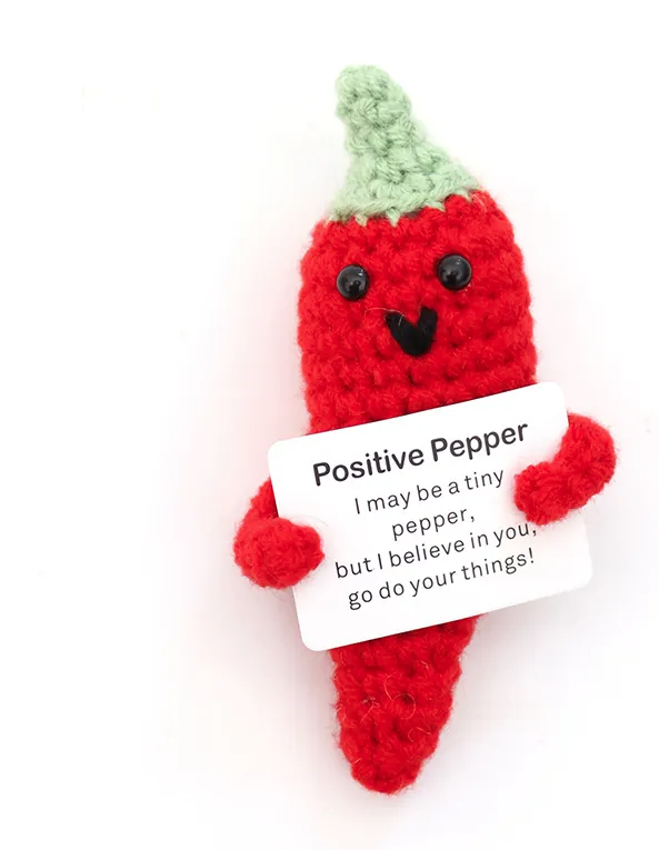 Positive Crochet Desk Sitters detail