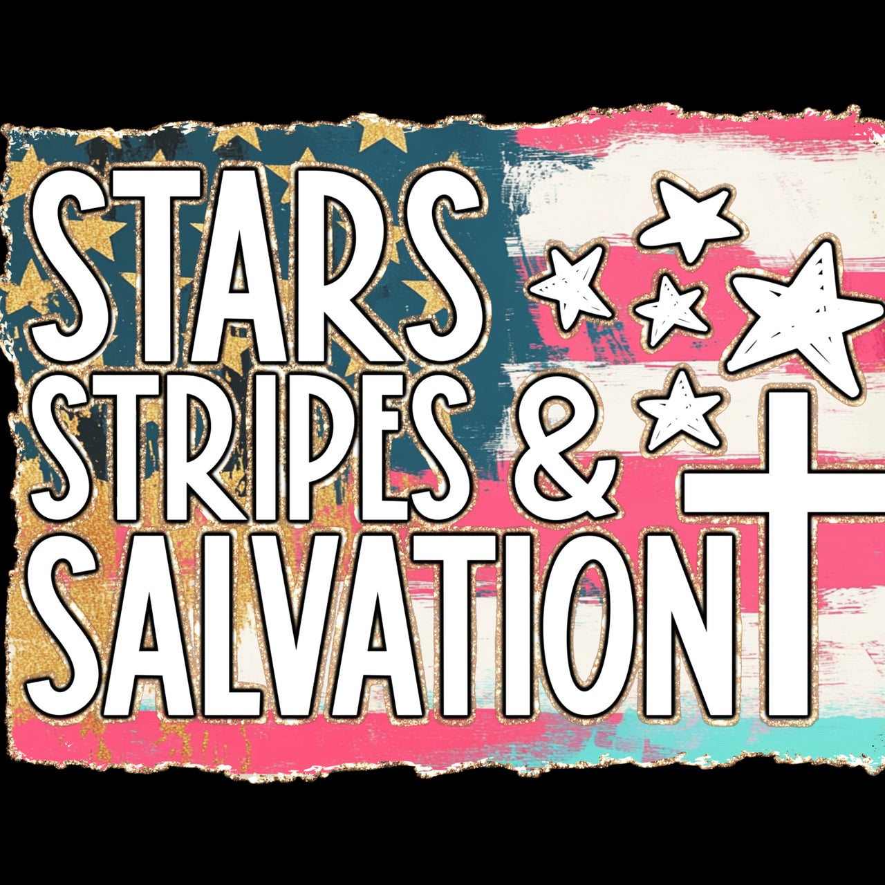Stars Stripes & Salvation Tee detail