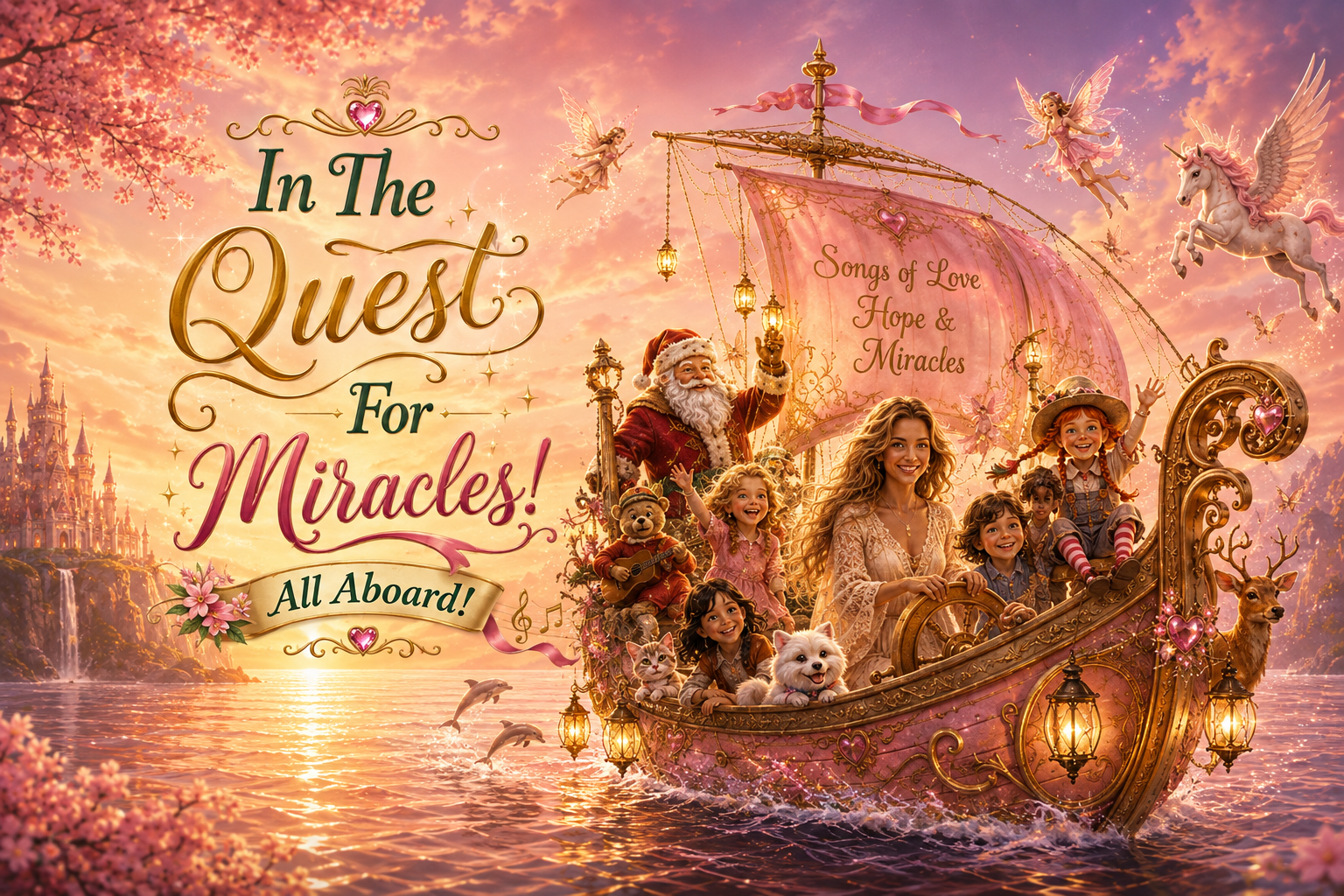 In The Quest For Miracles! All Aboard! A fairy-tale ship carrying Milana Nelson, children and magical companions