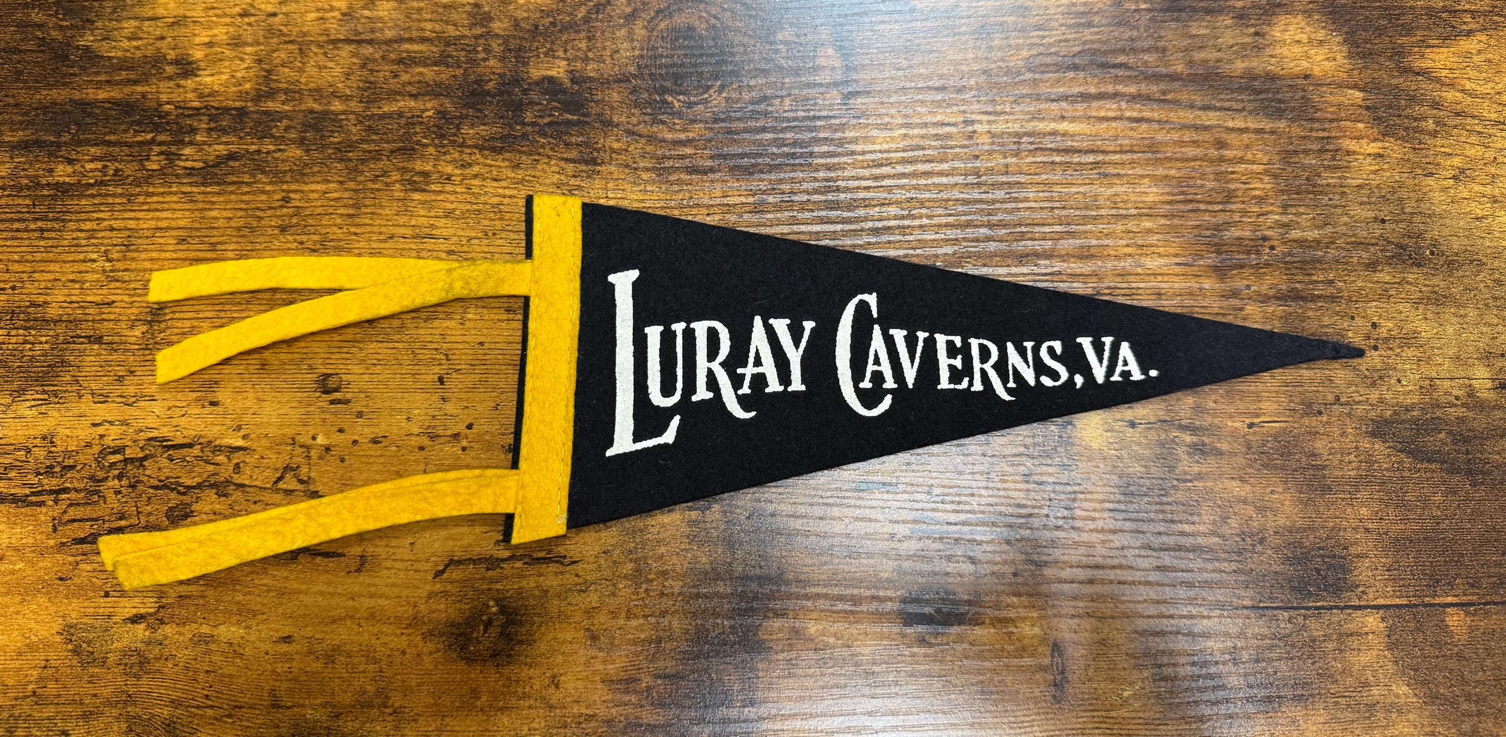 Vintage Luray Caverns Virginia mini felt pennant from the EBKS Resale collection