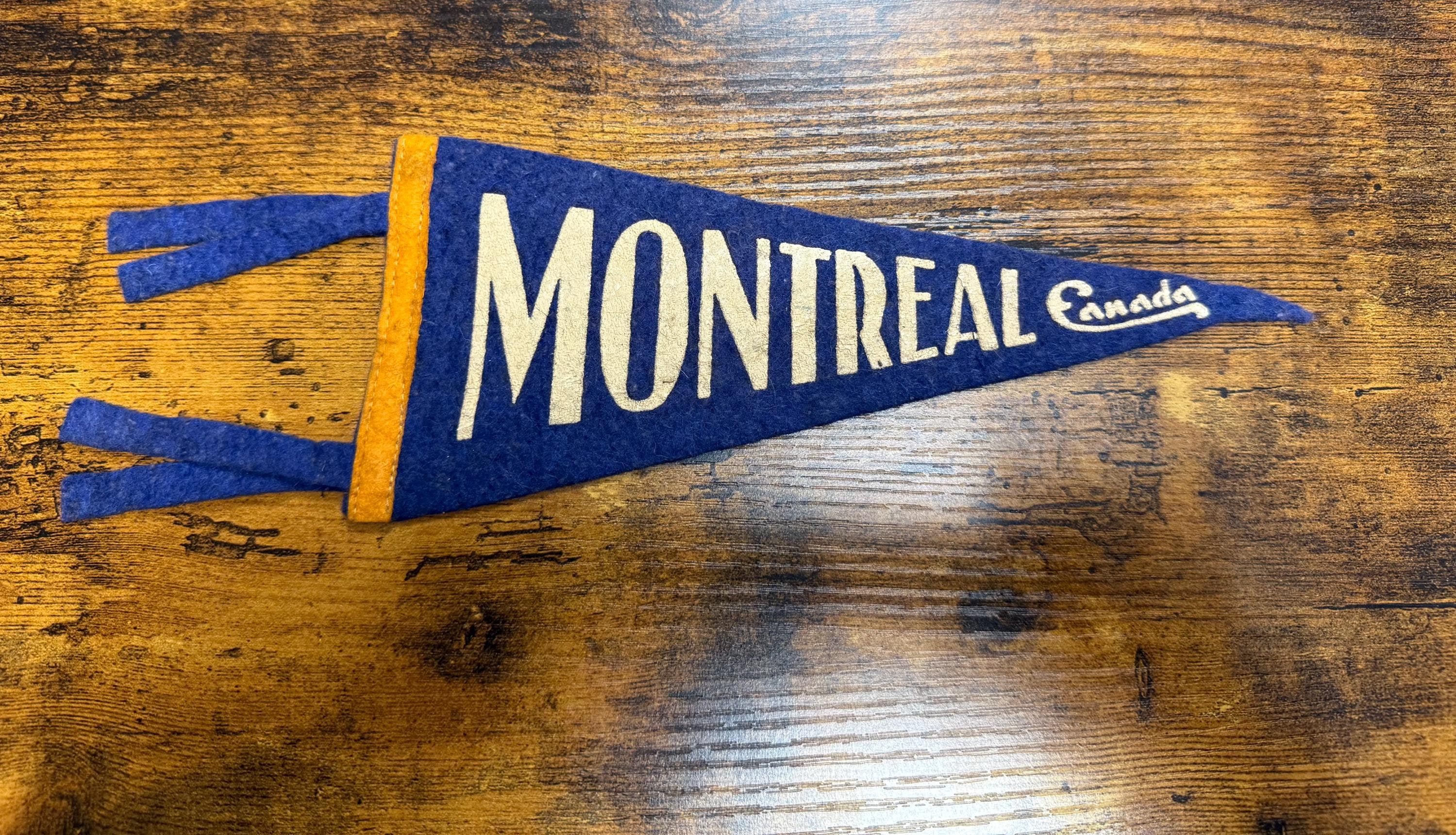 Vintage Montreal Canada mini felt pennant from the EBKS Resale collection