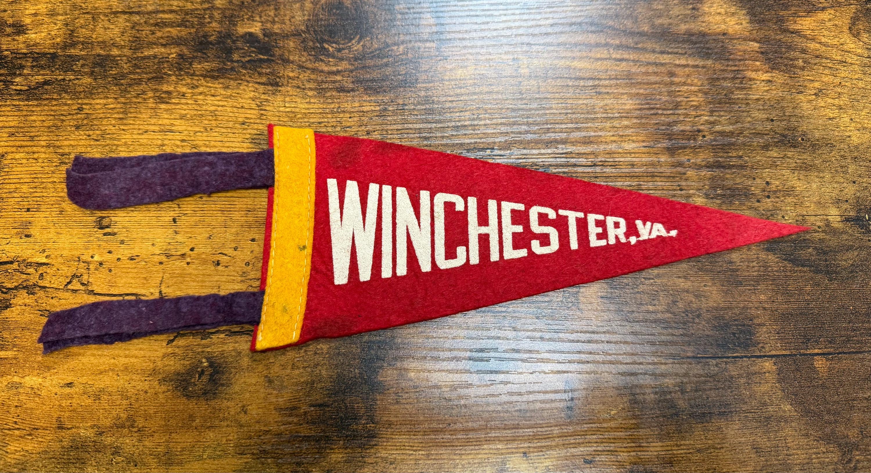 Vintage Winchester, Virginia mini felt pennant from the EBKS Resale collection