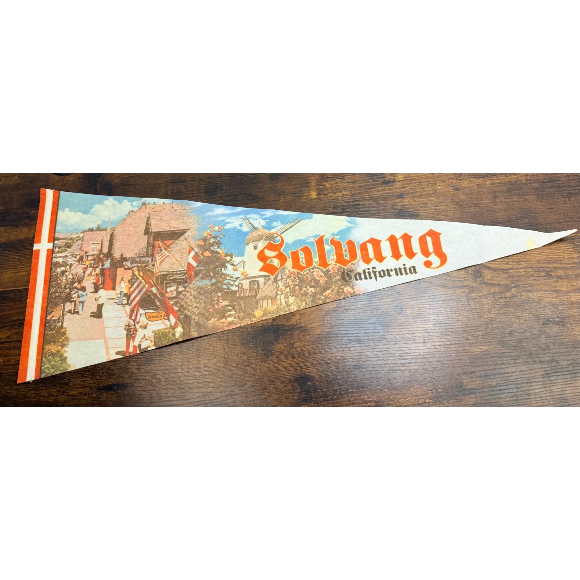Vintage Solvang California souvenir pennant from the EBKS Resale collection