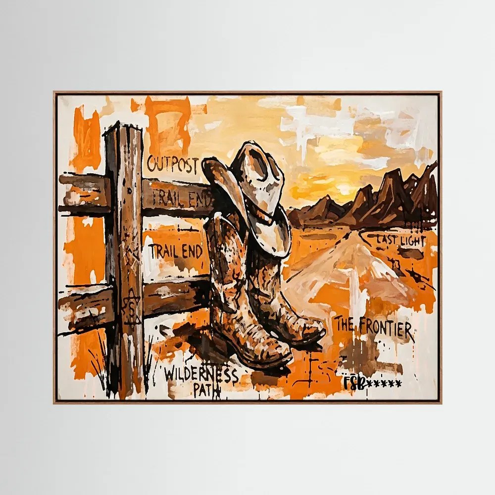 Boots at Sundown canvas artwork, view 3