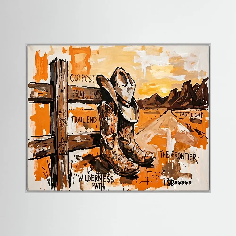 Boots at Sundown canvas artwork, view 4