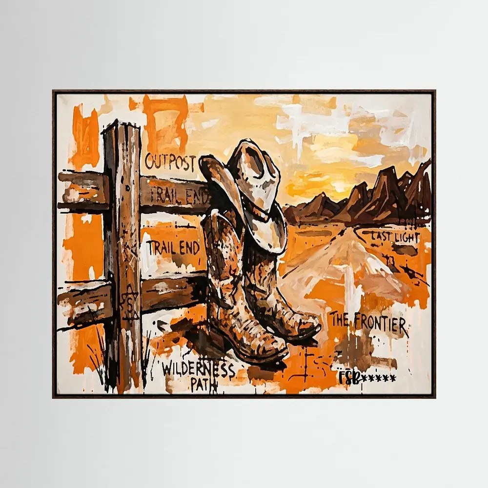 Boots at Sundown canvas artwork, view 5
