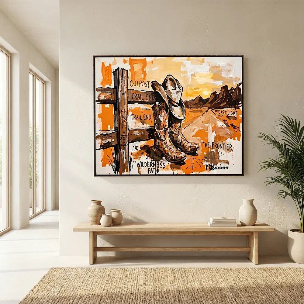 Boots at Sundown canvas artwork, view 6